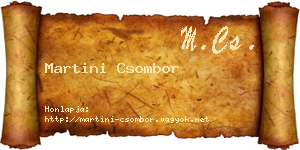 Martini Csombor névjegykártya
